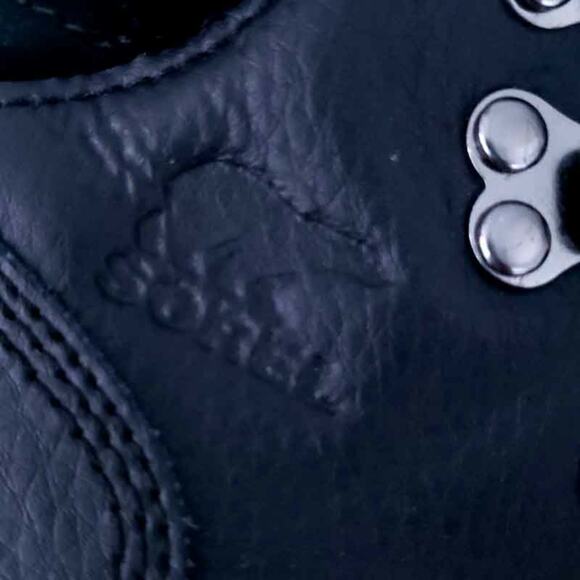 New SOREL ANKLE BOOTS YOUTH MADSON HIKER WATERPROOF BLACK BOYS Size 1 Leather - Picture 3 of 6